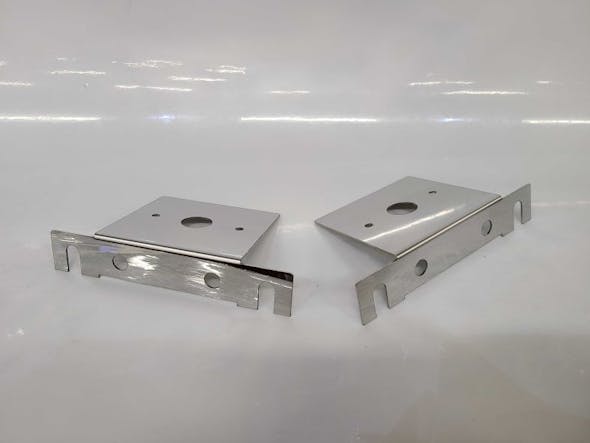 Kenworth Stainless Steel 15" Rear Air Cleaner Bracket Pair With Radius Ends 1 Watermelon Light Hole - Thumbnail