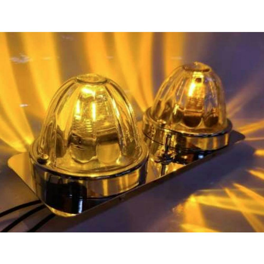 Peterbilt 379 Stainless Steel Cab Light Bracket With 2 Watermelon Light