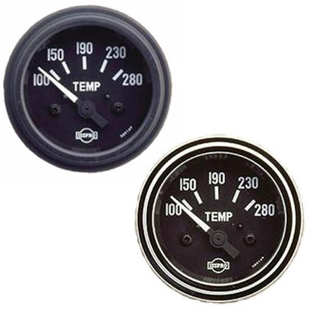 Semi Truck Electric Temperature Gauge and Sender By ISSPRO - black chrome