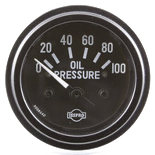 Semi Truck 2 1/16" Electric Oil Pressure Gauge and Sender By ISSPRO - black