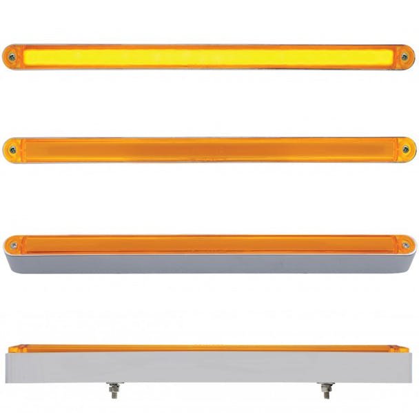 12" Dual Function GLO Light Bar With Chrome Housing Amber
