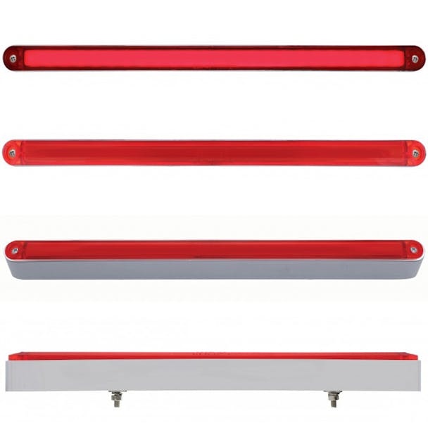 12 Dual Function GLO Light Bar With Chrome Housing Red