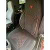 Peterbilt Semi Truck Premium Orthopedic High Back Seat Cover - installed blk red