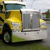Kenworth W990 Mirror Shine Stainless Steel American Eagle Bumper By Metchro - installed