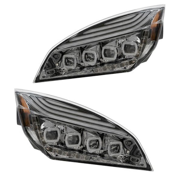 Chrome Quad-LED Headlight - Driver Off