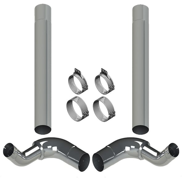 Kenworth T600 6" Lincoln Chrome Exhaust Kit - kit
