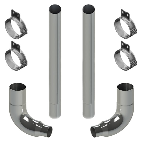 Western Star Heritage Cab 6" Lincoln Chrome Exhaust Kit - default