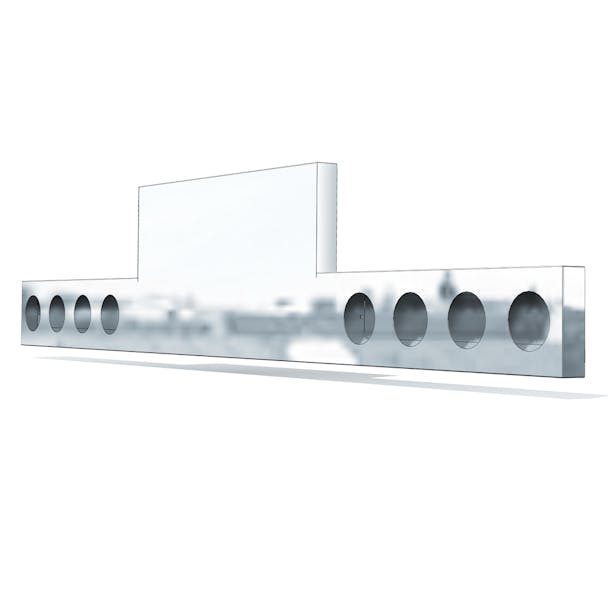 Universal Reverse T-Bar With (8) 4" Round Light Cutouts - default