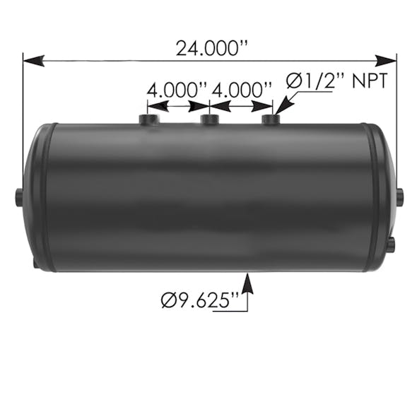 Peterbilt Air Tank 08-02280 08-02348 0802280 0802348 Measurement