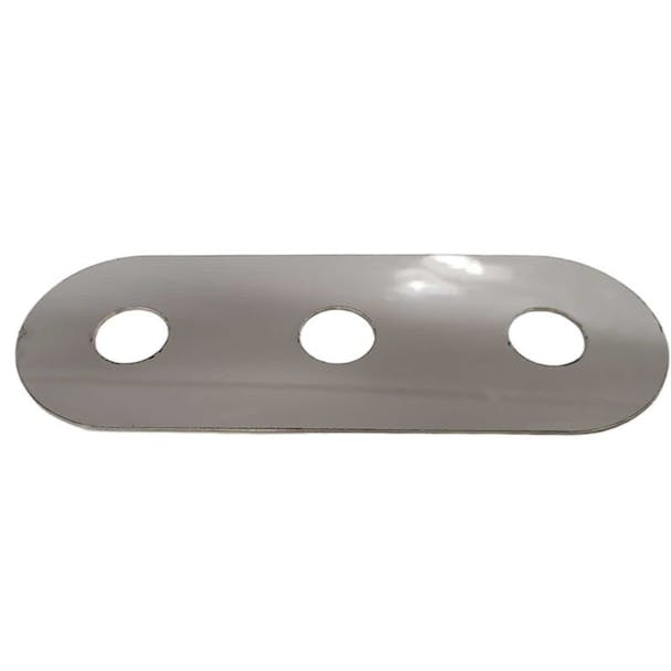 Universal Stainless Steel Oval Light Plate Adapter with 3 LED Holes 3/4"(100642) - default