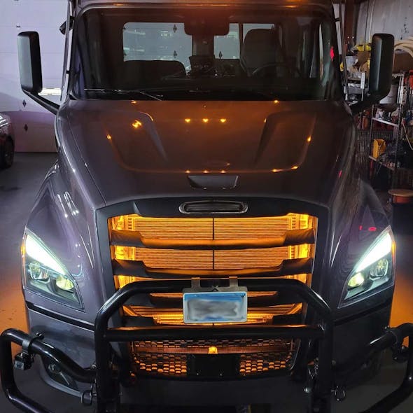 Freightliner Cascadia Grill Accent RGB LED Light Kit with Remote - grill
