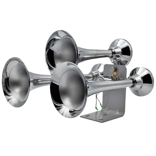 16" Chrome 3 Trumpet Train Horn Air Powered (ROA-5000E) 1