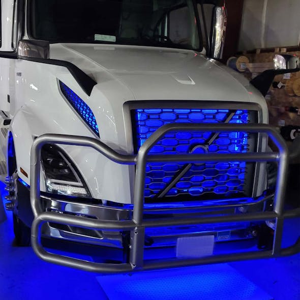 Volvo VNL Grill Accent RGB LED Light Kit with Remote - dark blue