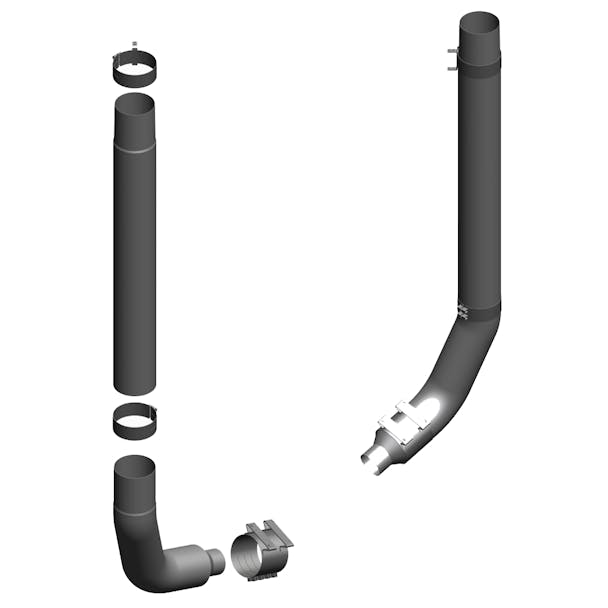 Kenworth W900 7" Lincoln Exhaust Stack Kit With 2-Piece Stacks -  18615 / 1270 Elbow