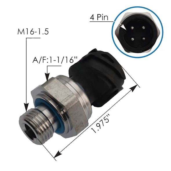 Kenworth Peterbilt EBP Exhaust Back Pressure Sensor 2041680 2127358 (45259)