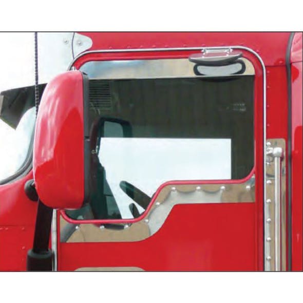 Kenworth Daylite Door Contoured Under Window Trims with Dimples By Roadworks - Wide Trim