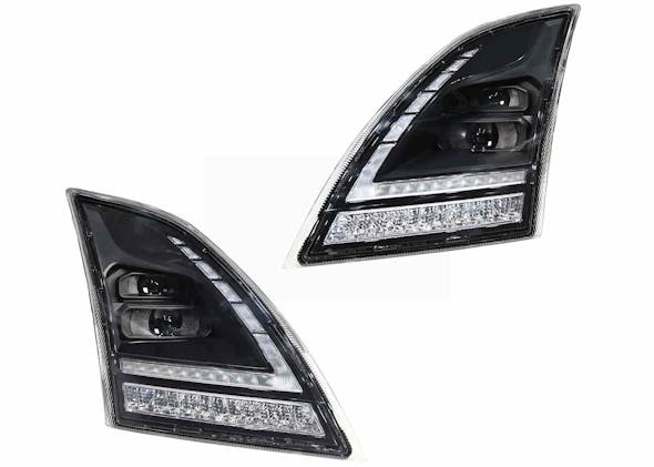 Volvo VNL Full LED Blackout Headlights With DRL and Sequential Turn Signal - pair