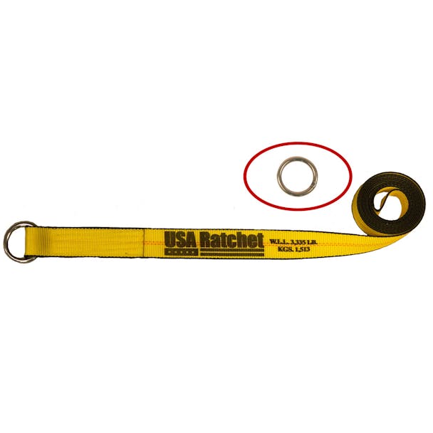 2" Wide 10' Auto Hauler Replacement Lasso Strap with Round Ring