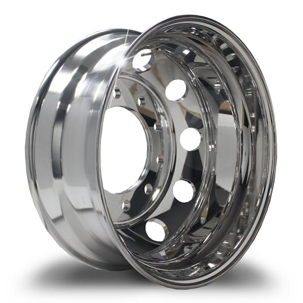 22.5" Alcoa Style Mirror Finish Polished Wheel With 10 Round Hand Holes BACK