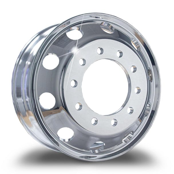 22.5" Alcoa Style Mirror Finish Polished Wheel With 10 Round Hand Holes3/4