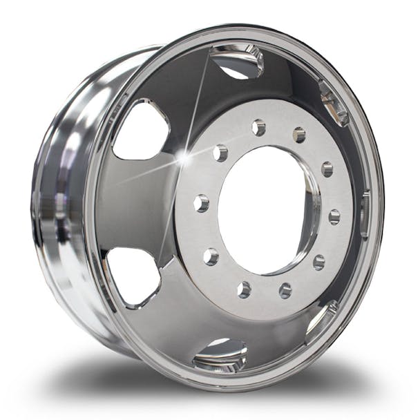 24.5" Kenworth Style Polished Wheel Piloted With 7 Hand Holes 3/4