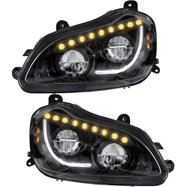 Kenworth T680 Blackout Headlight With Sequential Turn Signal-Default