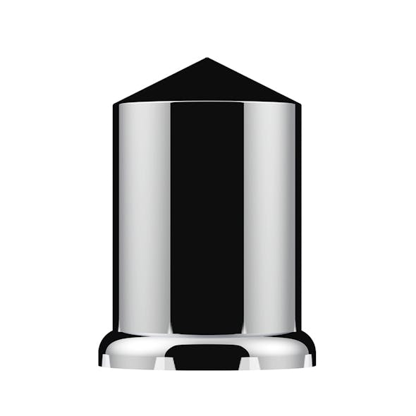 Chrome Plastic 3" Push On Pointed Lug Nut Cover-Side 1