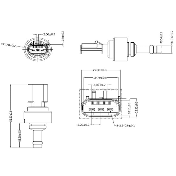Freightliner Detroit Diesel Pressure Sensor 4721531028 A4721531028 - diagram