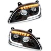 Peterbilt 579 587 Blackout LED Headlight With Sequential LED Turn Signal - Tilted On