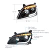 Peterbilt 579 587 Blackout LED Headlight With Sequential LED Turn Signal