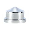 10 Pack Of Chrome Plastic 3/4" x 7/8" Pointed Push On Nut Covers Front