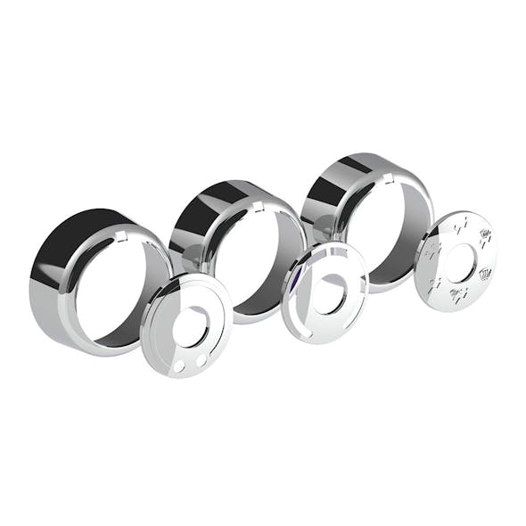 Chrome Freightliner Cascadia A/C Control 6 Piece Dial Covers 6 Pieces