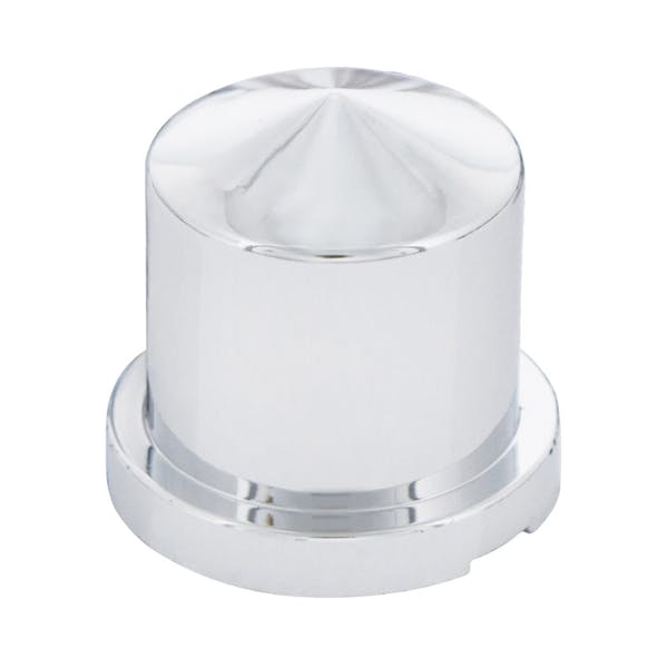 10 Pack Of Chrome Plastic 15/16" x 1 1/2" Pointed Push On Nut Covers Singular