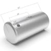 Peterbilt Aluminum Replacement 125 Gallon Fuel Tank Rear Fill - driver dimensions