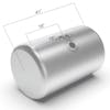 Peterbilt Aluminum Replacement 90 Gallon Fuel Tank Center Fill - dimensions