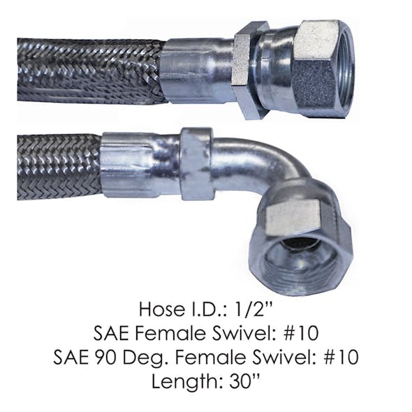 30" Air Discharge Hose Dimensions