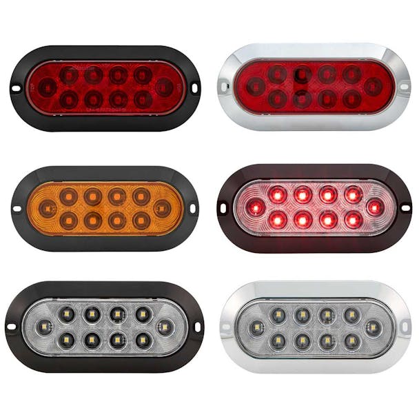 10 LED 6" Oval Red STT Light By Maxxima Default