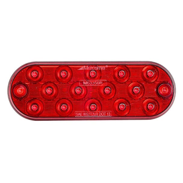 14 LED 6" Ultra Thin Oval Red STT Light By Maxxima Default