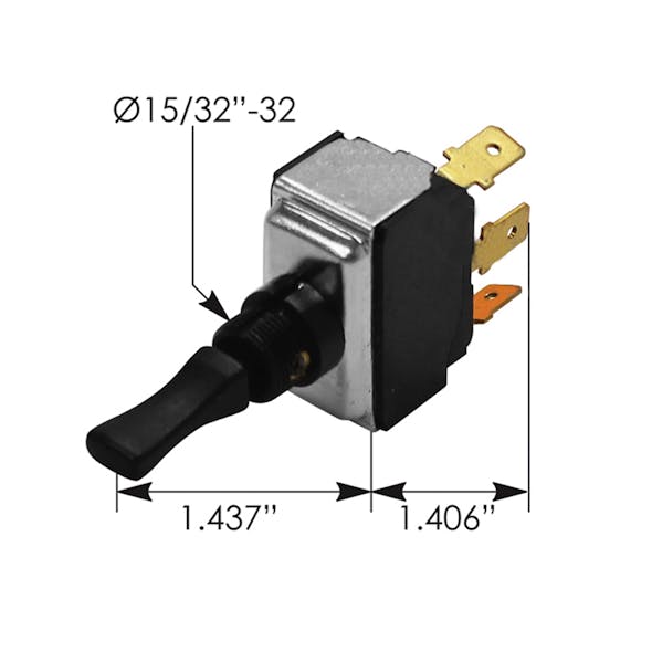 Kenworth Toggle Switch 8956K792 D66053222 K301301 Dimensions