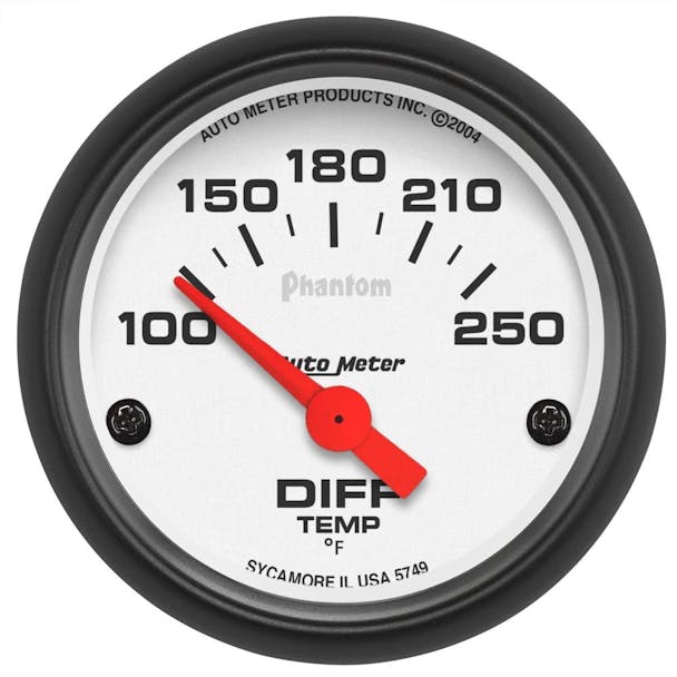 AutoMeter 2 1/16" 100-250`F Differential Temperature Gauge Phantom Series-Main