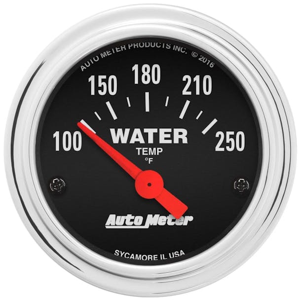 AutoMeter 2 1/16" Water Temperature Gauge Traditional Chrome Series-Main