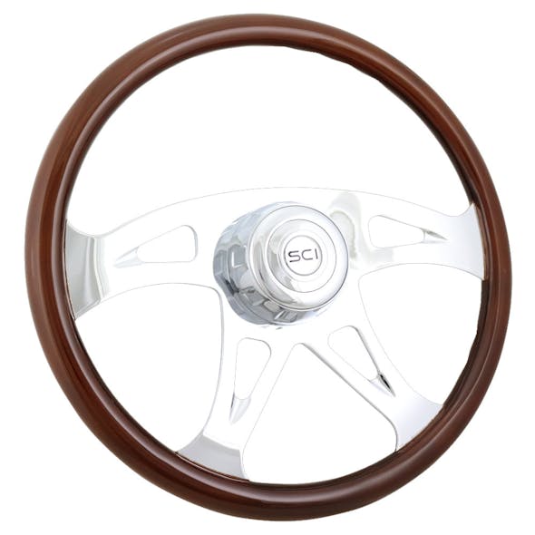 18" 4-Spoke "Ace" SCI Steering Wheel Natural Wood - wheel