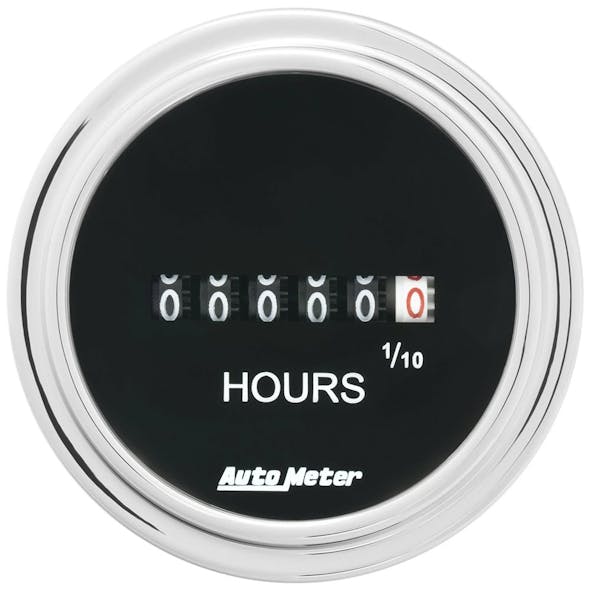 AutoMeter 2 1/16" Engine Hourmeter Gauge 100k Hours Chrome