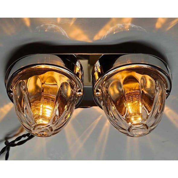 Kenworth W900 Interior Dome Light Bracket with 2 Watermelon Light Holes - lit