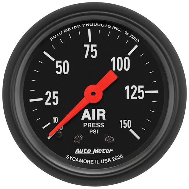 AutoMeter 2 1/16" Mechanical Air Pressure Gauge 0-150 PSI Z-Series