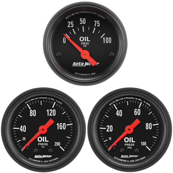 AutoMeter 2 1/16" Air-Core Oil Pressure Gauge Z-Series