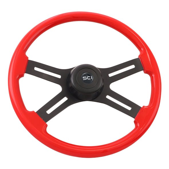 18" 4-Spoke Midnight SCI Steering Wheel-Viper Red 1