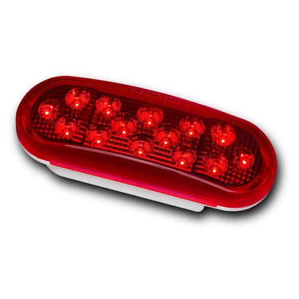 14 LED 6" Oval Stop Tail Turn Light Red - Thumbnail
