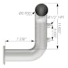 Kenworth W900 Stainless Steel Lower Radiator Pipe K1815141 (45529)