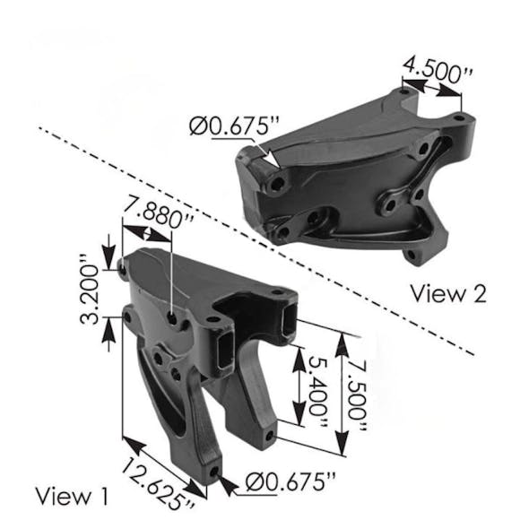 Kenworth Peterbilt C Spring Hanger C116001L-Measurements 2